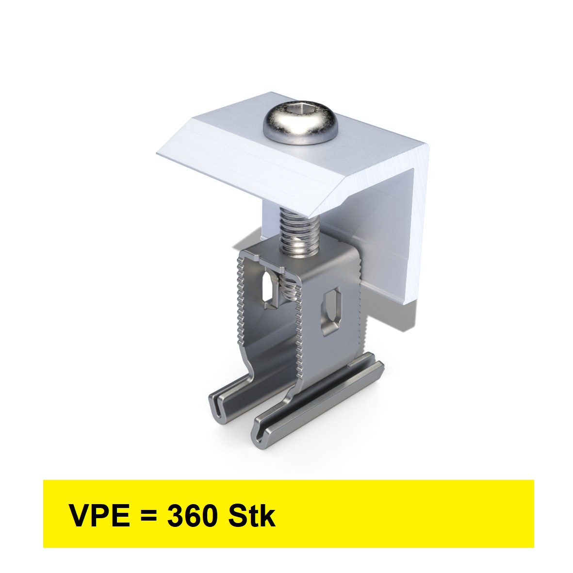 Alu-Endklemme+, RH 30-50 mm, Farbe: farblos, VPE=360Stk