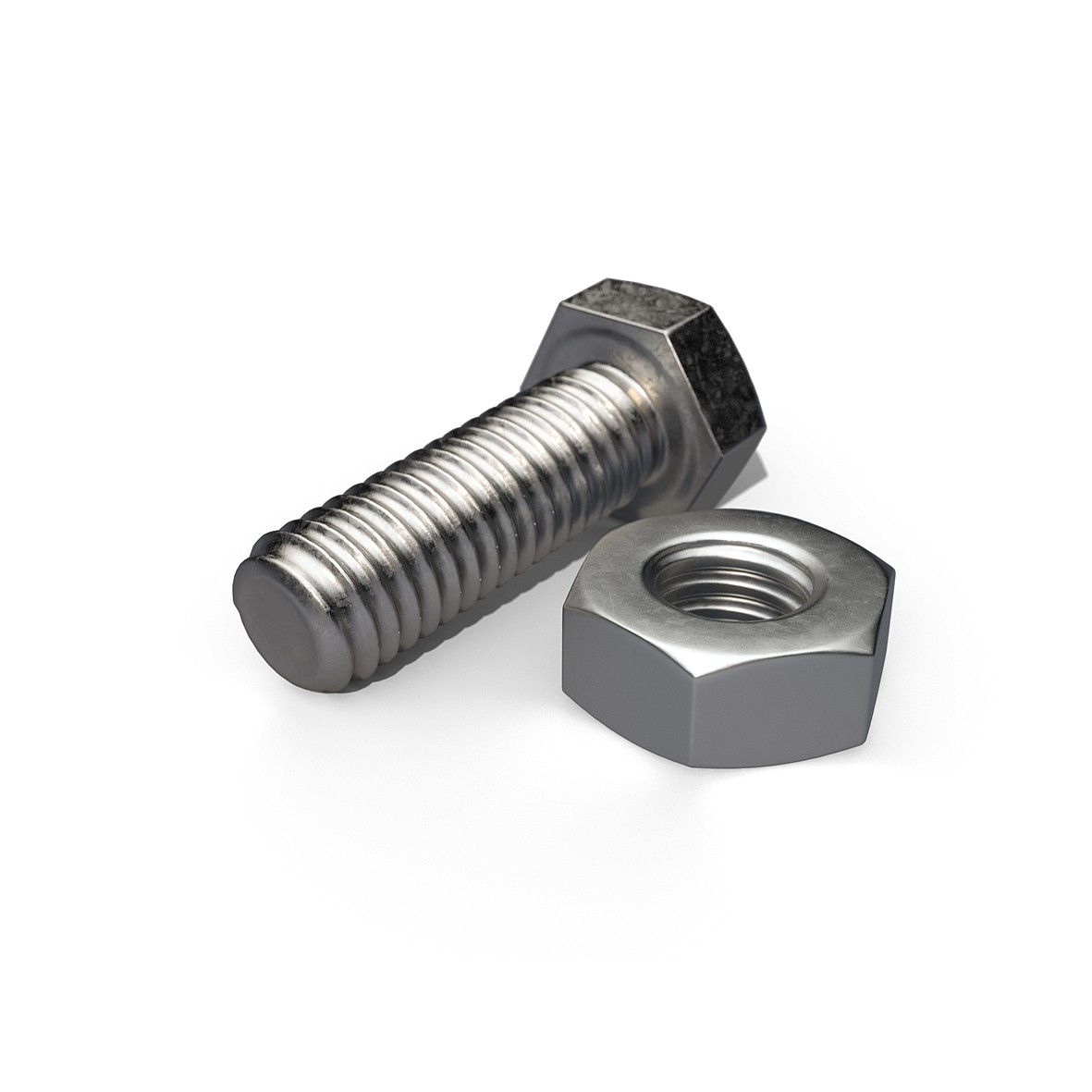 6kt. Schraube DIN931 u. Mutter DIN934