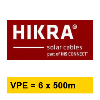 Solarkabel Typ HIKRA SOL 1500V, 1x6mm², VPE= 6x500m, Farbe schwarz