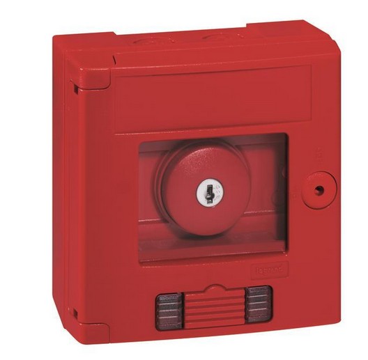 Legrand Sicherheitskaste IP 44 - IK 07 mit Pilz-Schlüsseltaster und LED-Leuchtmelder