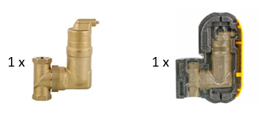 Luftabscheider (Microbubbles) Entlüftungsset 1" inkl. Isolierung (max 12 kW Sole)