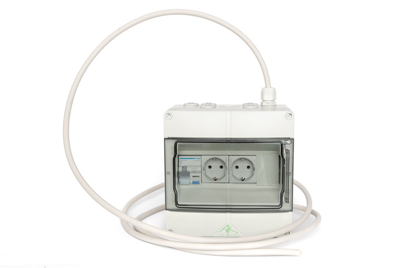 PV-Point Doppel-Steckdose Notstrom für Fronius GEN24, Gehäuse, FI, 3m Anschlusskabel