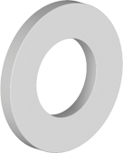 Scheibe M8 (8,4x16x1,6mm) / A2, ohne Fase (gestanzt), DIN 125-1