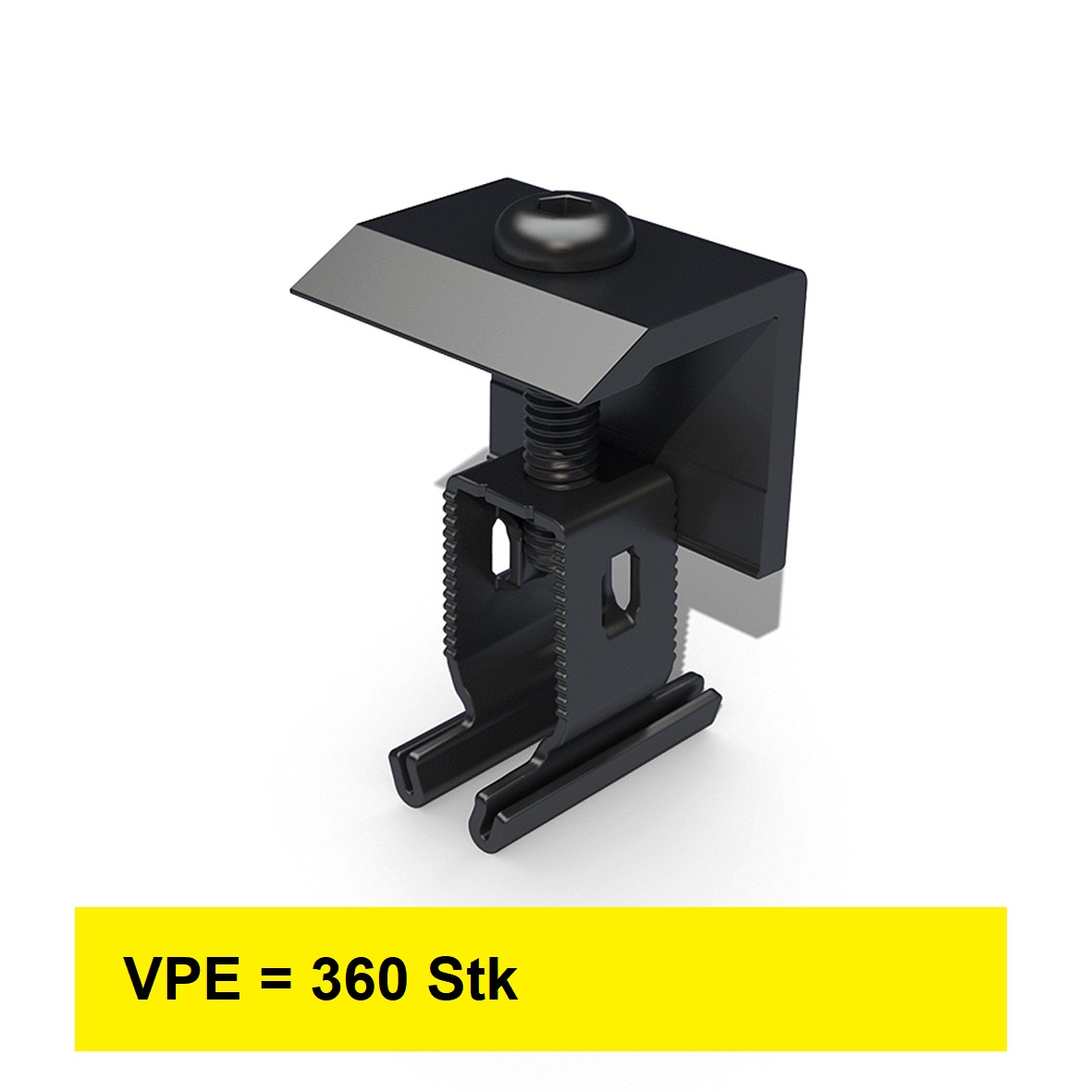 Alu-Endklemme+, RH 30-50 mm, Farbe: schwarz, VPE=360 Stk