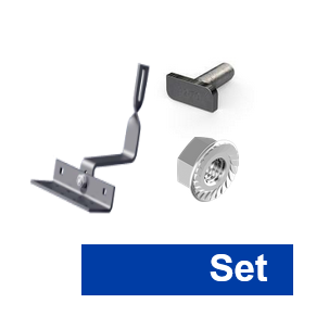 Dachanker-Set Typ Pfanne 10.2 gedreht (VERTIKAL), VA, mit Hammerkopfschraube